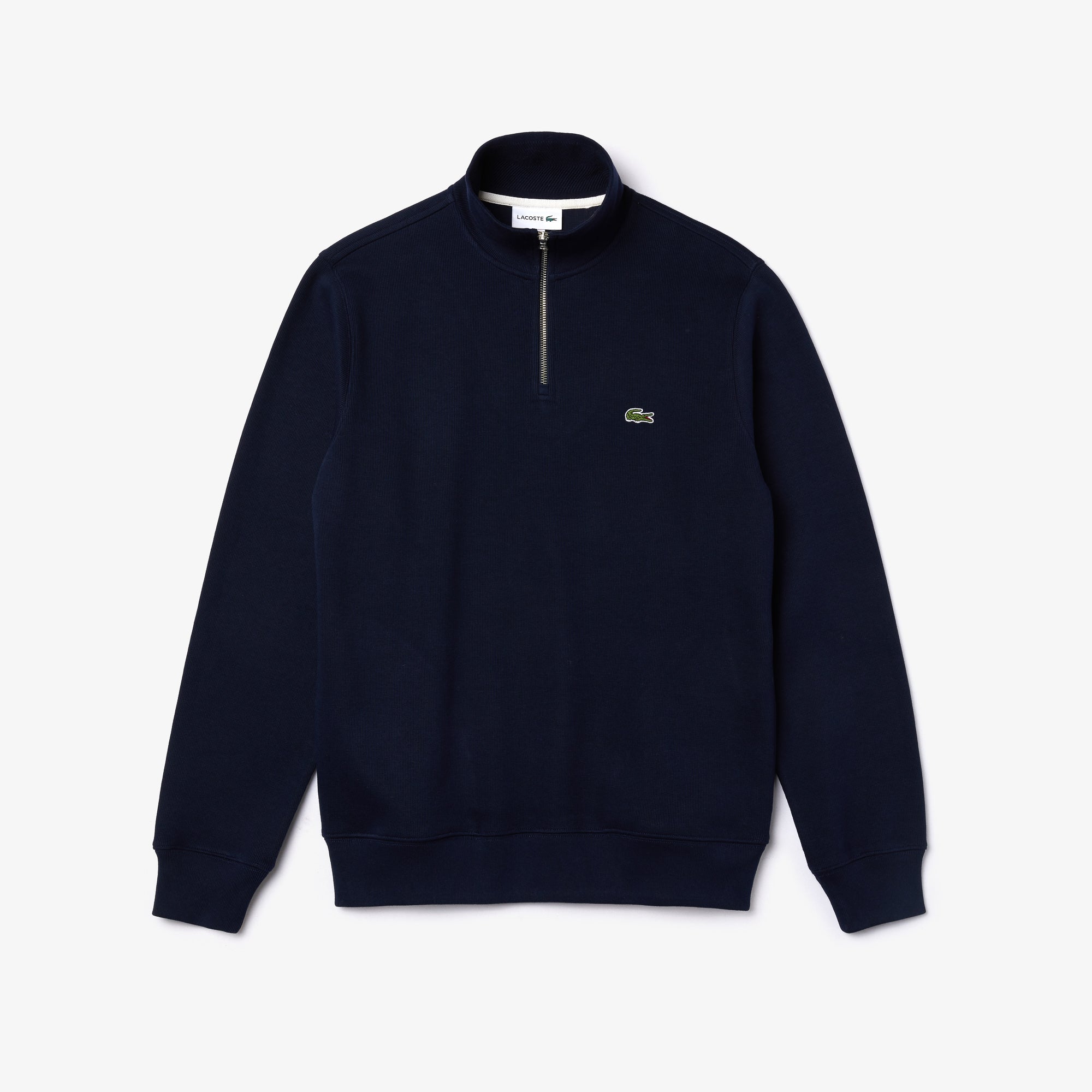 Sweatshirt men's cotton with stand-up collar and zipper - 166 NAVY BLUE