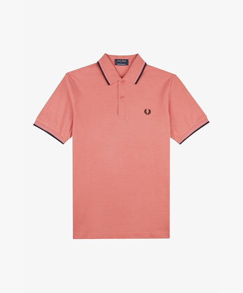 M12 TWIN TIPPED FRED PERRY POLO SHIRT - R57 CPINK/BRPINK/BLK
